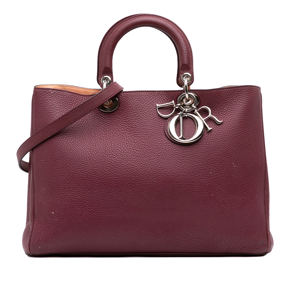 Pre-Loved Dior Large Leather Diorissimo Satchel